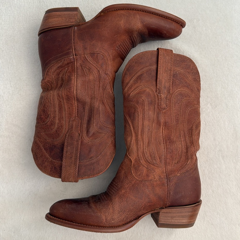 Tecovas Rustic Brown Leather Western Heeled Boots - Picture 2 of 16